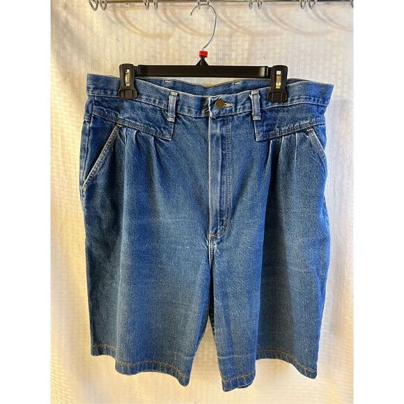 Wrangler pleated denim high rise shorts size 22 (modified) - Picture 1 of 9